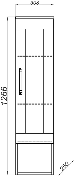 Шкаф-пенал подвесной Aqwella Craft CRF0503DB, 30.8 см, дуб балтийский