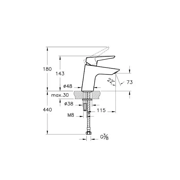 Смеситель для раковины VITRA Solid S A42440EXP
