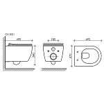 Унитаз подвесной Ceramica Nova Play CN3001MB, черный матовый