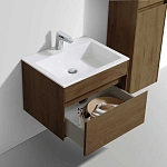Тумба под раковину Vincea Chiara 600 подвесная, 1 выкатной ящик soft-close, T.Oak