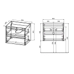 Тумба под раковину Vincea Gio 600 подвесная, 2 выкатных ящика soft-close, R.Oak