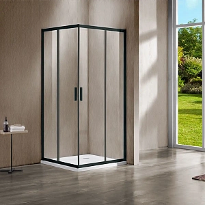 Душевой уголок Vincea Garda VSS-1G1212CLB, 1200*1200, черный, стекло прозрачное
