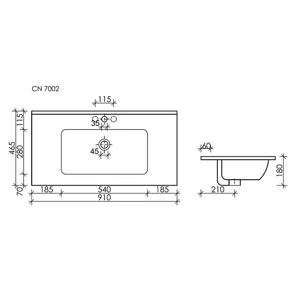 Раковина Ceramica Nova Element CN7002, 91 см