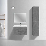 Тумба под керамическую раковину Mia Slim 800 подвесная, 2 выкатных ящика soft close, Beton