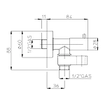 Гигиенический душ Bossini Nikita Gom E57004B.030 с запорным вентилем