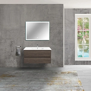 Тумба под раковину Vincea Gio 100 подвесная, 2 выкатных ящика soft-close, R.Oak