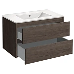 Тумба под раковину Vincea Gio 800 подвесная, 2 выкатных ящика soft-close, R.Oak
