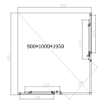 Душевой уголок Vincea Slim-N VSS-4SN9010CLB, 1000*900, черный, стекло прозрачное