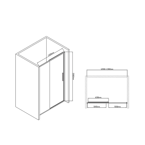 Душевая дверь Vincea Slim-U VDS-2SU130CL, 1300, хром, стекло прозрачное