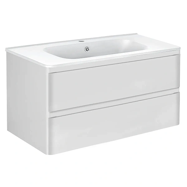 Тумба под раковину Vincea Vico 1000 подвесная, 2 выкатных ящика soft close, G.White