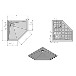 Поддон для душа из искусственного камня Vincea VST-4SP9090A, 900*900*25, антрацит