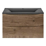 Тумба под раковину Vincea Mia 800 подвесная, 2 выкатных ящик soft close, V.Oak
