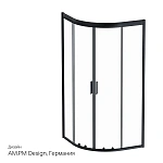 W90G-401-090BT Душевое ограждение Gem 1/4 Rond 90x90 стекло прозрачное, профиль черный матовый, без