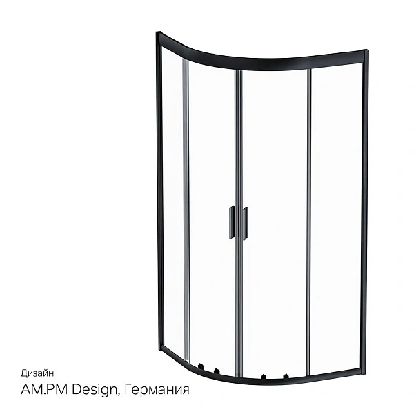 W90G-401-090BT Душевое ограждение Gem 1/4 Rond 90x90 стекло прозрачное, профиль черный матовый, без