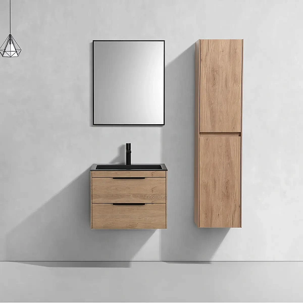 Тумба под раковину Vincea Chiara 2D 600 подвесная, 2 выкатных ящика soft-close, N.Oak