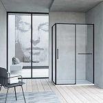 Душевой уголок Vincea Slim Soft VSR-1SS1012CLB, 1200*1000, черный, стекло прозрачное