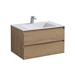 Тумба под раковину Vincea Luka 800 подвесная, 2 выкатных ящика soft-close, N.Oak