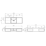 Раковина из искусственного камня Vincea VWB-6S212MW, 1200*400*200, подвесная, цвет белый матовый
