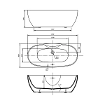 Акриловая ванна Vincea VBT-405B-1700, отдельностоящая 170x80, белая