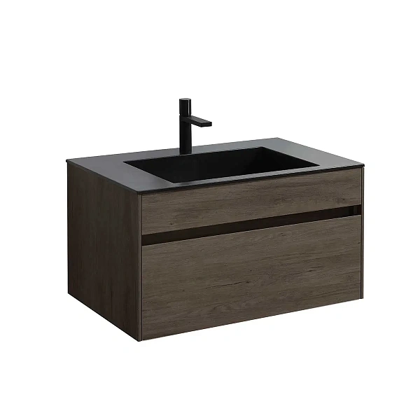 Тумба под раковину Vincea Chiara 800 подвесная, 1 выкатной ящик soft-close, R.Oak