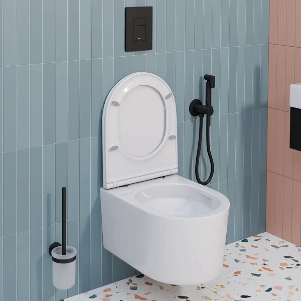 Инсталляция Grohe Rapid SL 38772001 с подвесным унитазом OLIVE'S VR30116DP, смыв "Торнадо", сиденье микролифт