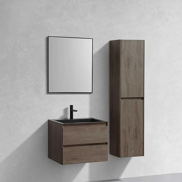 Тумба под раковину Vincea Luka 600 подвесная, 2 выкатных ящика soft-close, R.Oak