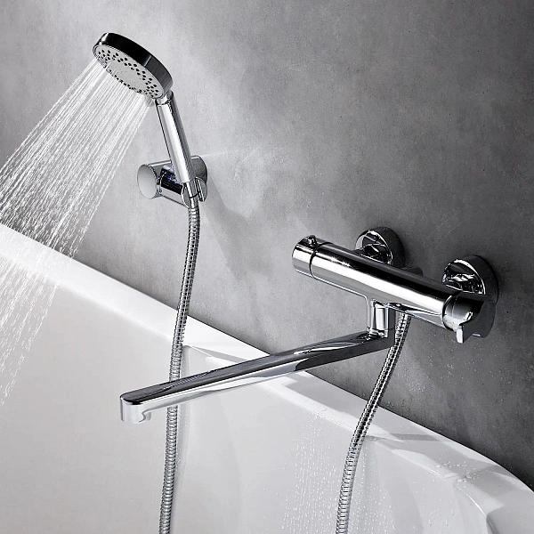 Смеситель для ванны с длинным изливом WasserKRAFT Berkel 4802L с душем