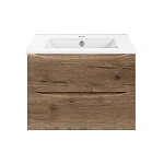 Тумба под керамическую раковину Mia 700 подвесная, 2 выкатных ящика soft close, V.Oak
