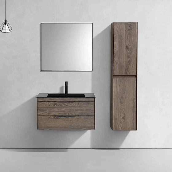 Тумба под раковину Vincea Chiara 2D 800 подвесная, 2 выкатных ящика soft-close, R.Oak