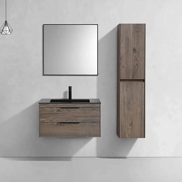 Тумба под раковину Vincea Chiara 2D 800 подвесная, 2 выкатных ящика soft-close, R.Oak