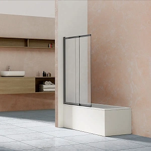 Душевая шторка на ванну Vincea VSB-1E100CLGM, 1000*1450, вороненая сталь, стекло прозрачное