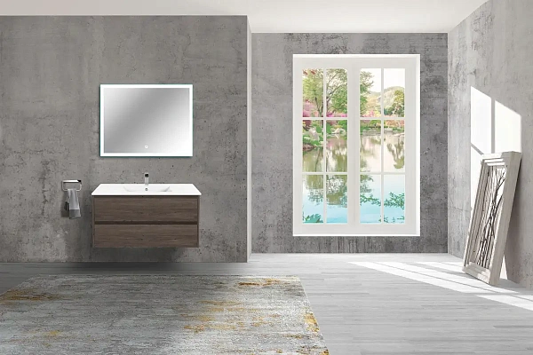 Тумба под раковину Vincea Gio 100 подвесная, 2 выкатных ящика soft-close, R.Oak