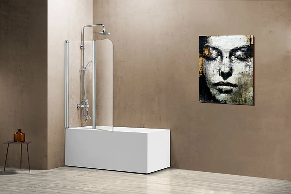 Душевая шторка на ванну Vincea VSB-12114CL, 1140*1400, хром, стекло прозрачное