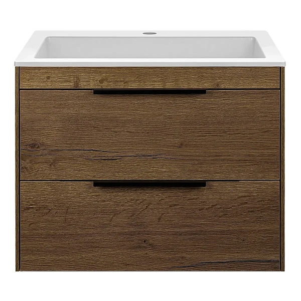 Тумба под раковину Vincea Chiara 2D 600 подвесная, 2 выкатных ящика soft-close, T.Oak