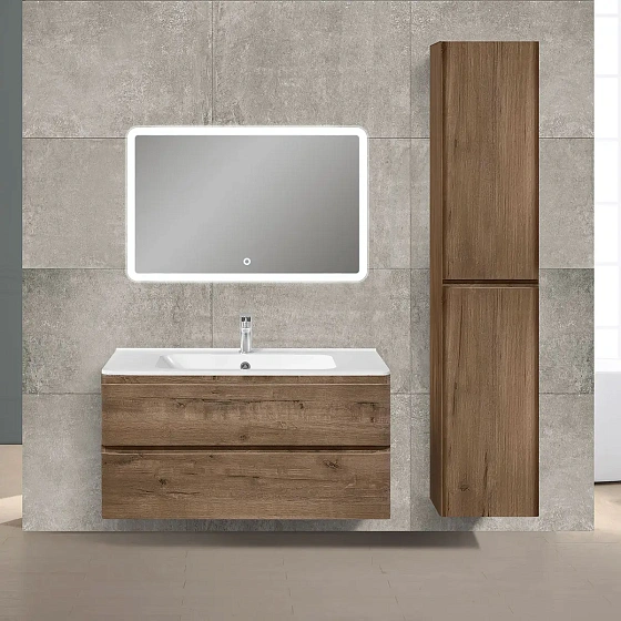 Тумба под раковину Vincea Vico 1000 подвесная, 2 выкатных ящика soft close, V.Oak