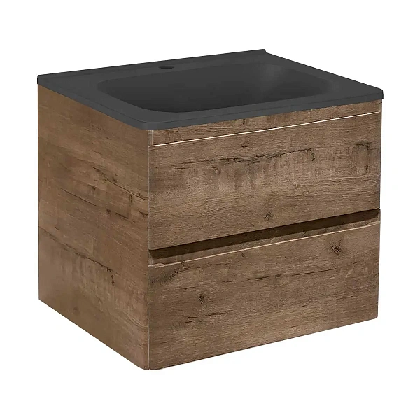 Тумба под раковину Vincea Vico 600 подвесная, 2 выкатных ящика soft close, V.Oak