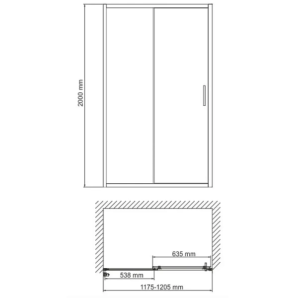 Душевая дверь WasserKRAFT Main 120х200 см 41S05