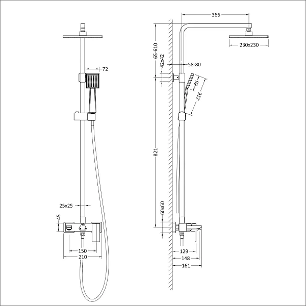 Душевая система Timo Selene SX-1030/03