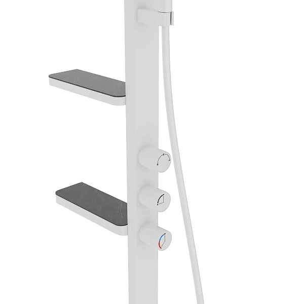 Душевая стойка Vincea Inspire VSFS-3I11W с изливом, 30см верх душ, белый