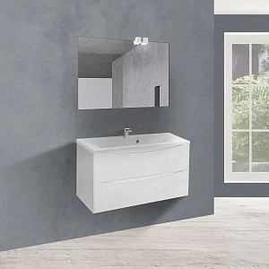 Тумба под раковину Vincea Mia 900 подвесная, 2 выкатных ящика soft close, G.White