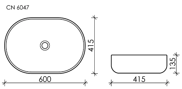 Накладная раковина Ceramica Nova Element CN6047, 60 см