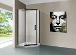 Душевой уголок Vincea Stresa VSP-1S100CLB, 1000*1000, черный, стекло прозрачное