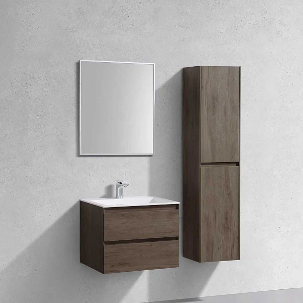 Тумба под раковину Vincea Luka 600 подвесная, 2 выкатных ящика soft-close, R.Oak
