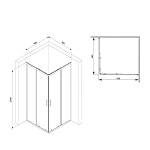 W93G-403-090BT Душевое ограждение Gem S Square Slide 90x90 стекло прозрачное, профиль черный матовый