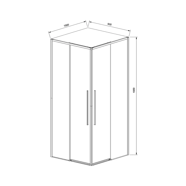 Душевой уголок Vincea Slim-N VSS-4SN9010CLB, 1000*900, черный, стекло прозрачное