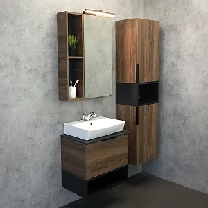 Подвесная тумба с раковиной Comforty Штутгарт 60 дуб темно-коричневый 00004151039CF