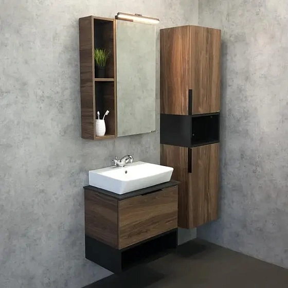 Подвесная тумба с раковиной Comforty Штутгарт 60 дуб темно-коричневый 00004151039CF