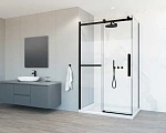 Душевой уголок Vincea Como Soft VSR-1CS1011CLB, 1100*1000, черный, стекло прозрачное