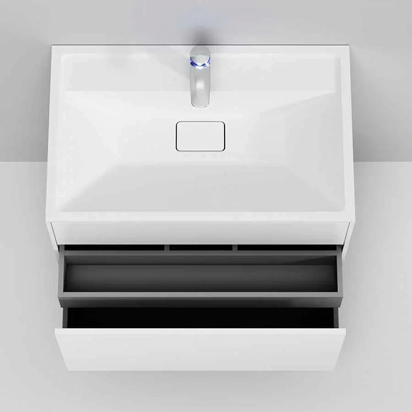 M50AFHX0803WM Inspire V2.0, База под раковину, подвесная, 80 см, 3 ящика, push-to-open, белый матовы