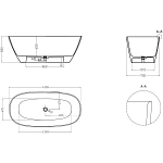 Ванна из искусственного камня Salini Sofia Light S-Sense 165х75, белая глянцевая, 103611G